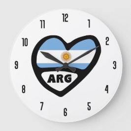 Argentinischer Ländercode ARG Flaggenmitte Große Wanduhr