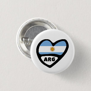 Argentinischer Ländercode Flaggen Herzstück Button