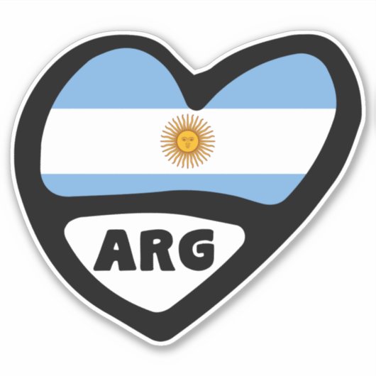 Argentinischer Ländercode Flaggenschwerpunkt ARG Aufkleber (Vorderseite)