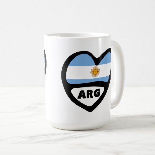 Argentinischer Ländercode Flaggenschwerpunkt ARG Kaffeetasse (VorderseiteRechts)