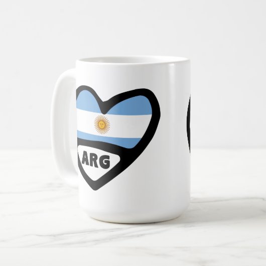 Argentinischer Ländercode Flaggenschwerpunkt ARG Kaffeetasse (Vorderseite Links)