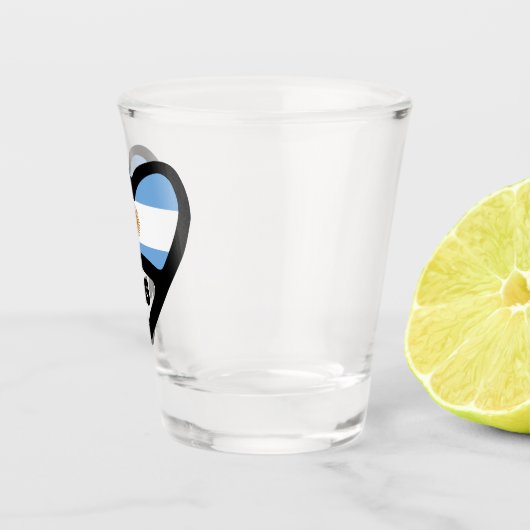Argentinischer Ländercode Flaggenschwerpunkt ARG Schnapsglas (Rechts)