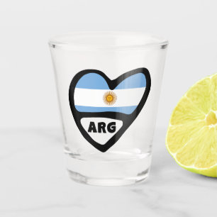 Argentinischer Ländercode Flaggenschwerpunkt ARG Schnapsglas