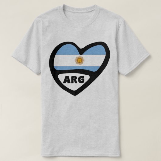 Argentinischer Ländercode Flaggenschwerpunkt ARG T-Shirt (Design vorne)