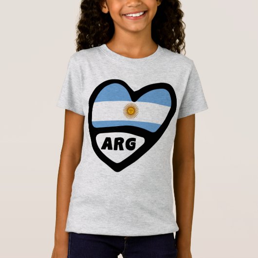 Argentinischer Ländercode Flaggenschwerpunkt ARG T-Shirt (Vorderseite)