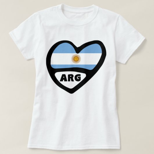 Argentinischer Ländercode Flaggenschwerpunkt ARG T-Shirt (Design vorne)