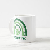 Argentinischer Name Clover Boho Rainbow Kaffeetasse (Vorderseite Links)