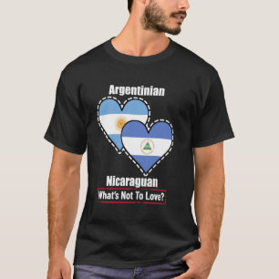 Argentinischer nicaraguanischer Herzflaggen Was so T-Shirt