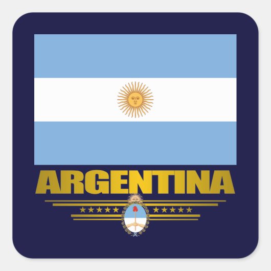 "Argentinischer Pride" Quadratischer Aufkleber (Vorderseite)