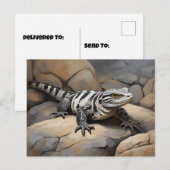 Argentinischer Schwarz-Weiß-Tegu Postkarte (Vorne/Hinten)