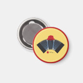 Argentinischer Tango Bandoneon Fedora und Rote Ros Magnet (Vorderseite/Rückseite)