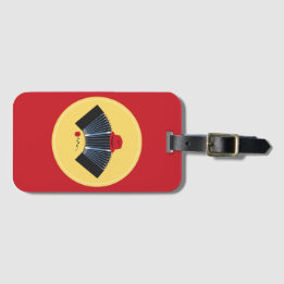 Argentinischer Tango Bandoneon mit Red Fedora und Gepäckanhänger