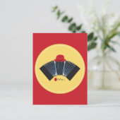 Argentinischer Tango Bandoneon mit Red Fedora und  Postkarte (Stehend Vorderseite)