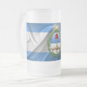 Argentinischer Wappen Mattglas Bierglas (Vorderseite Links)