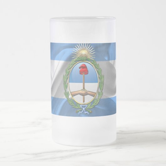 Argentinischer Wappen Mattglas Bierglas (Mittel)