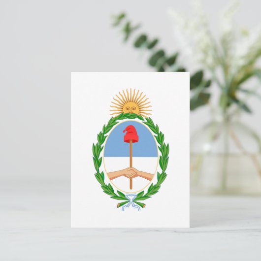 Argentinischer Wappen Postkarte (Stehend Vorderseite)