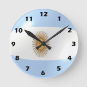 Argentinisches Flaggendesign Runde Wanduhr (Vorderseite)