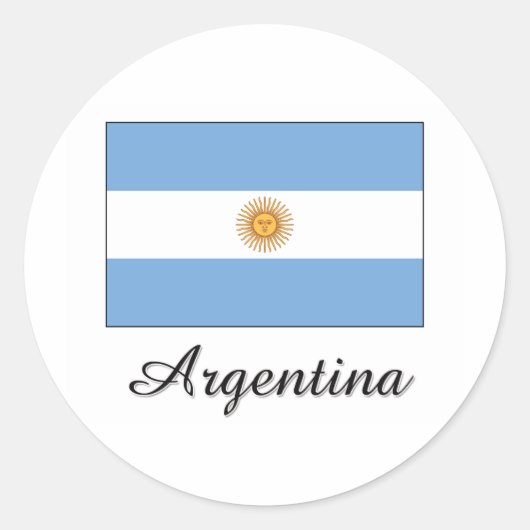 Argentinisches Flaggendesign Runder Aufkleber (Vorderseite)