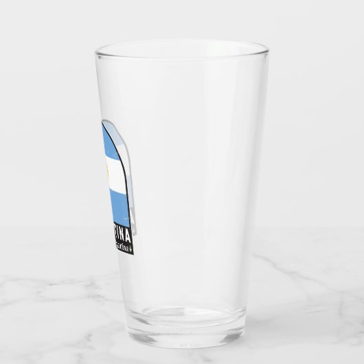 Argentinisches FlaggenEmblem erschüttert Vintag Glas (Links)