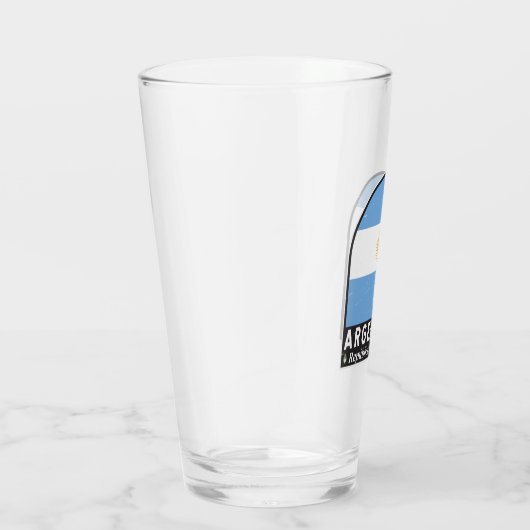 Argentinisches FlaggenEmblem erschüttert Vintag Glas (Rechts)