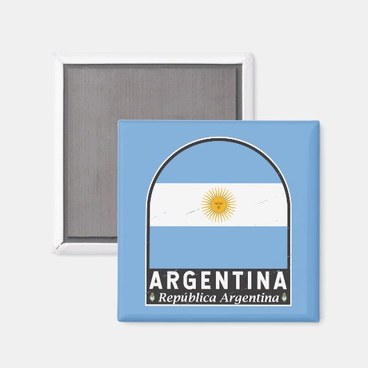 Argentinisches FlaggenEmblem erschüttert Vintag Magnet (Vorderseite/Rückseite)