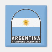 Argentinisches FlaggenEmblem erschüttert Vintag Magnet (Vorne)