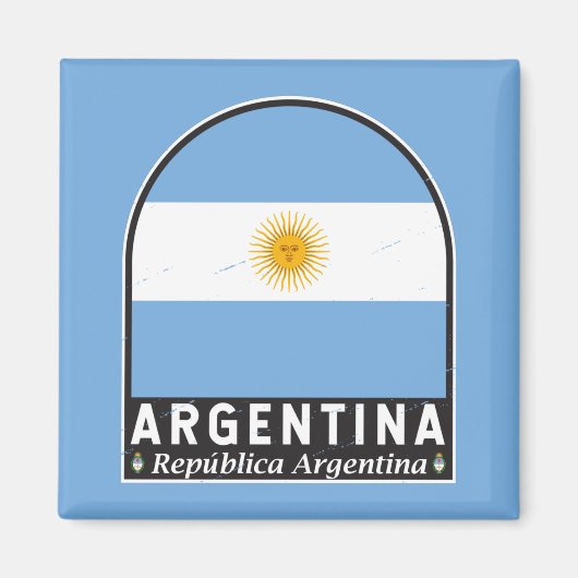 Argentinisches FlaggenEmblem erschüttert Vintag Magnet (Vorne)
