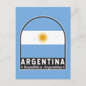 Argentinisches FlaggenEmblem erschüttert Vintag Postkarte (Vorderseite)