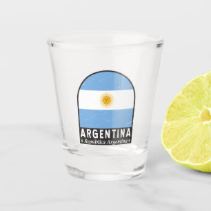 Argentinisches FlaggenEmblem erschüttert Vintag Schnapsglas