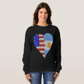 Argentinisches Flaggenherz Sweatshirt (Vorne ganz)