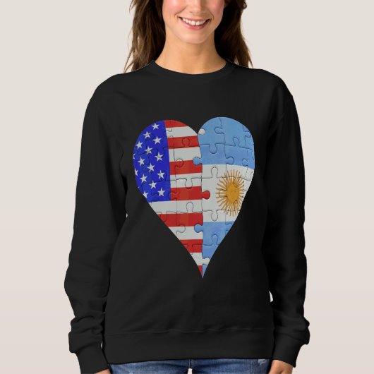 Argentinisches Flaggenherz Sweatshirt (Vorderseite)