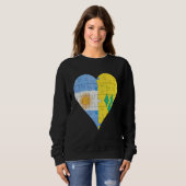 Argentinisches Flaggenherz Sweatshirt (Vorne ganz)