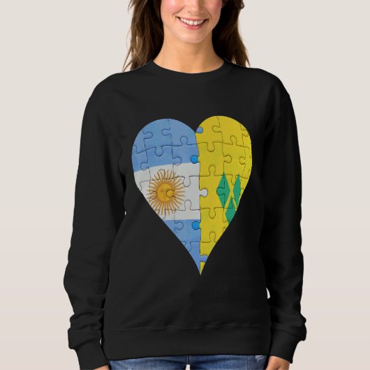 Argentinisches Flaggenherz Sweatshirt (Vorderseite)