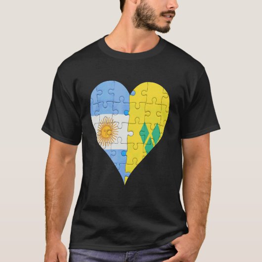 Argentinisches Flaggenherz T-Shirt (Vorderseite)