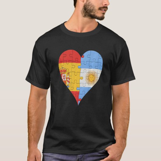 Argentinisches Flaggenherz T-Shirt (Vorderseite)