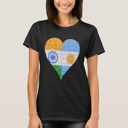 Argentinisches Flaggenherz T-Shirt (Vorderseite)