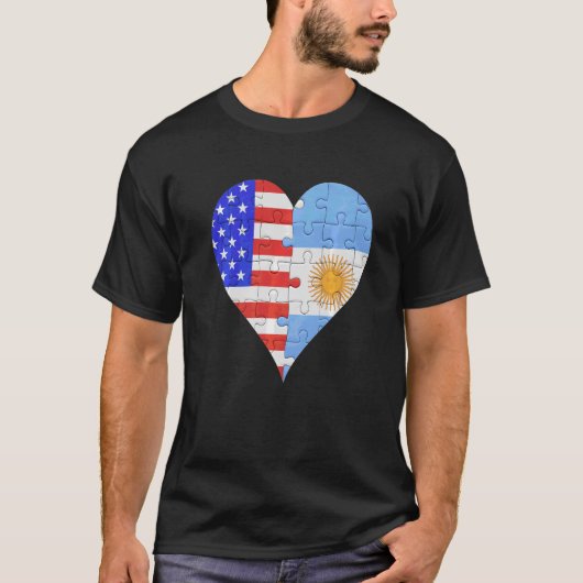 Argentinisches Flaggenherz T-Shirt (Vorderseite)