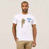 Argentinisches Flaggenherz und T - Shirt (Vorne ganz)