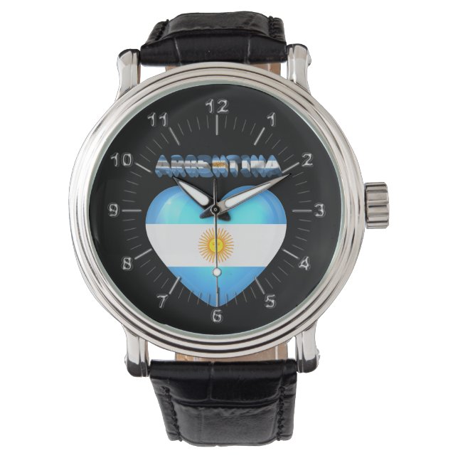 argentinisches Herz Armbanduhr (Vorderseite)
