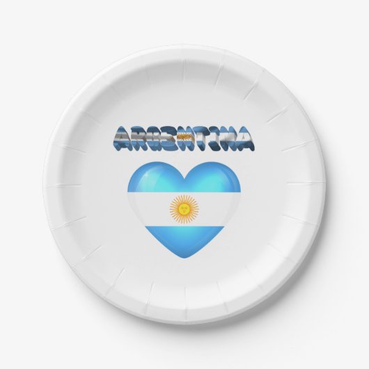 Argentinisches Herz Pappteller (Vorderseite)