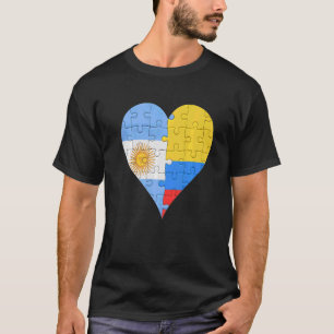 Argentinisches kolumbianisches Flaggenherz T-Shirt