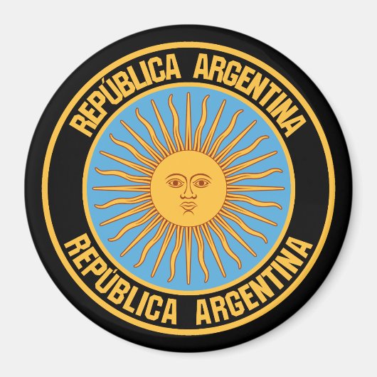 Argentinisches RundEmblem Magnet (Vorne)