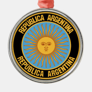 Argentinisches RundEmblem Ornament Aus Metall