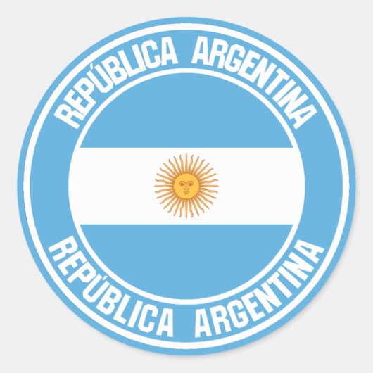 Argentinisches RundEmblem Runder Aufkleber (Vorderseite)