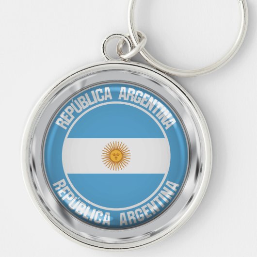 Argentinisches RundEmblem Schlüsselanhänger (Vorne)