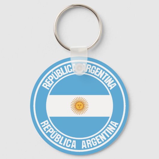 Argentinisches RundEmblem Schlüsselanhänger (Vorderseite)