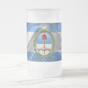 Argentinisches Wappen Mattglas Bierglas