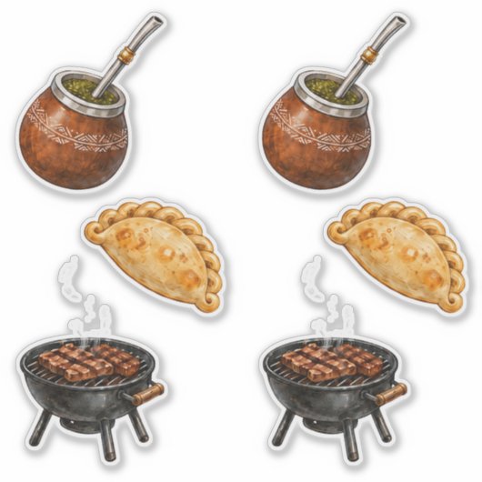 Argentino Mate, Empanada & Asado Aufkleber (Vorderseite)