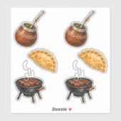 Argentino Mate, Empanada & Asado Aufkleber (Blatt)