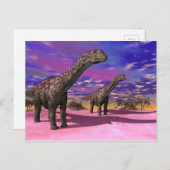 Argentinosaurus-Dinosaurier - 3D-Darstellung Postkarte (Vorne/Hinten)